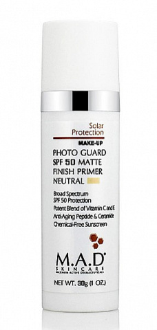 M.A.D. Skincare Матирующий крем-праймер с защитой SPF 50 | Photo Guard SPF 50 Matte Finish Primer – Neutral