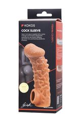 Телесная закрытая насадка с шершавой головкой Cock Sleeve Size L - 17,6 см. - 