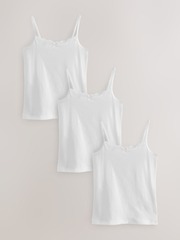 Майка на бретельках для девочки Next 185-023, 3 шт., Белый