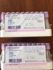 Gробирка 2мл, 13x75мм, пластик, бумажная этикетка, K2ЭДTA нанесен распылением на внутреннюю поверхность пробирки /Becton Dickinson and Company, USA/
