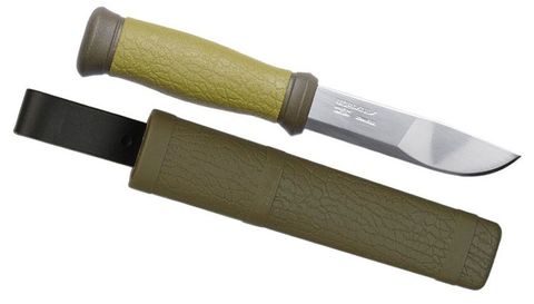 Нож Morakniv Outdoor 2000 стальной разделочный, лезвие: 109 mm, прямая заточка, хаки (10629)