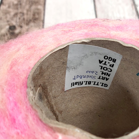 Вспушенная смесовка GI TI BI SHERBET 200 желто-розовый