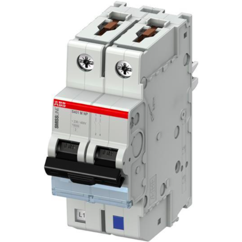 Автоматический выключатель 1-полюсный с нулём 6 А, тип C, 10 кА S401M-C6NP. ABB. 2CCS571103R8064