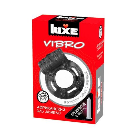 Чёрное эрекционное виброкольцо Luxe VIBRO 