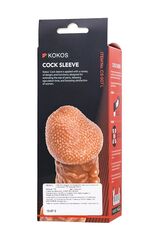 Телесная закрытая насадка с шершавой головкой Cock Sleeve Size L - 17,6 см. - 