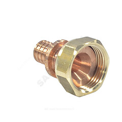 Соединитель для PE-X труб аксиальный бронза Дн 25х3/4" под плоское уплотнение с накидной гайкой RAUTITAN RX+ Rehau 14563391001