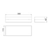 Lemark 9776051 Полка для душа прямая Lemark 300 мм SHELF LINE из нерж. стали с крючками, графит