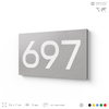 Номер на дверь 697, табличка на дверь для офиса, квартиры, кабинета, аудитории, склада, серая 120х70 мм, Айдентика Технолоджи