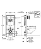 Система инсталляции для унитаза GROHE Rapid SL с панелью смыва Arena Cosmopolitan (3 режима) (1,13 м) (38929000)