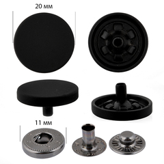 Кнопка установочная S-образная (Альфа), пр-во Китай, d 20 мм, чёрная резина