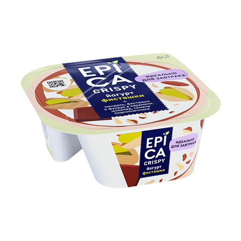 Йогурт Эпика Криспи 10,5% Фисташки и темн шок 138г, шт