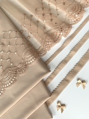 Вышивка на сетке бежевая 22 см, Китай