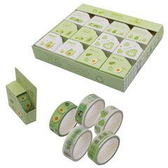 
          Декоративная клейкая лента Alingar, 15 мм х 5 м - 1 шт, "Авокадо", асcорти, в индивидуальной упаковке, шоу-бокс