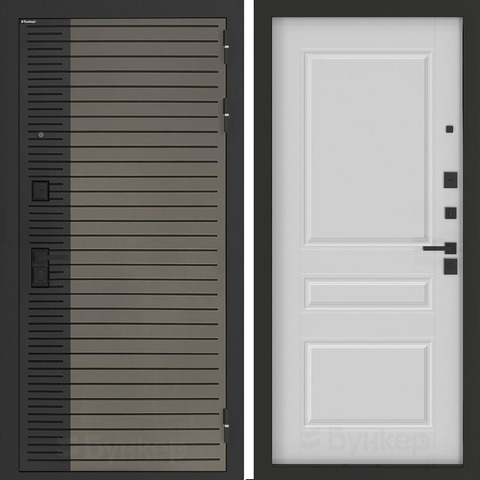 Входная металлическая дверь Бункер BN-15 Веллюто кофе / ФЛ - 711 Белый софт