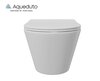 Aqueduto AQDS351T AQD комплект: TECNICA Novo Система инсталляции для подвесного унитаза, RETANGULO Novo Панель смыва, оружейная сталь, CONE Tornado Унитаз подвесной 525*360 безободковый, Tornado, сиденье с микролифтом, белый глянцевый