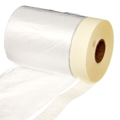 09-0-005 Пленка защитная с клейкой малярной лентой, прозрачная, HDPE, рулон 0,55х25м, толщина 8мкм РемоКолор