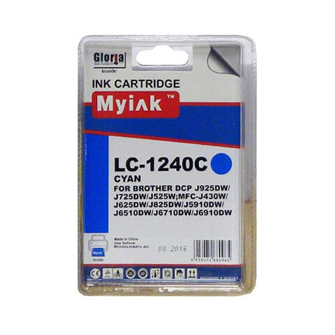 Картридж для Brother MFC-J6510, 6710, 6910 (LC1240C) Cyan (9,6ml, Dye) MyInk