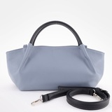 Сумка Саломея 362 гладкий серо-голубой + черный