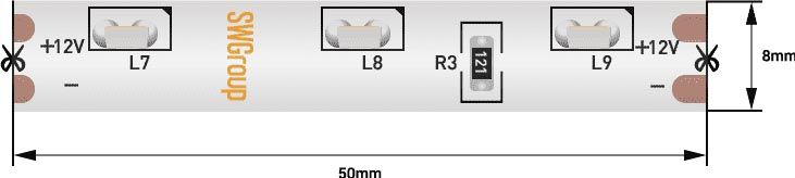 Светодиодная влагозащищенная лента SWG 4,8W/m 60LED/m 315SMD теплый белый 5M 002202