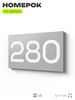 Номер на дверь 280, табличка на дверь для офиса, квартиры, кабинета, аудитории, склада, серая 120х70 мм, Айдентика Технолоджи
