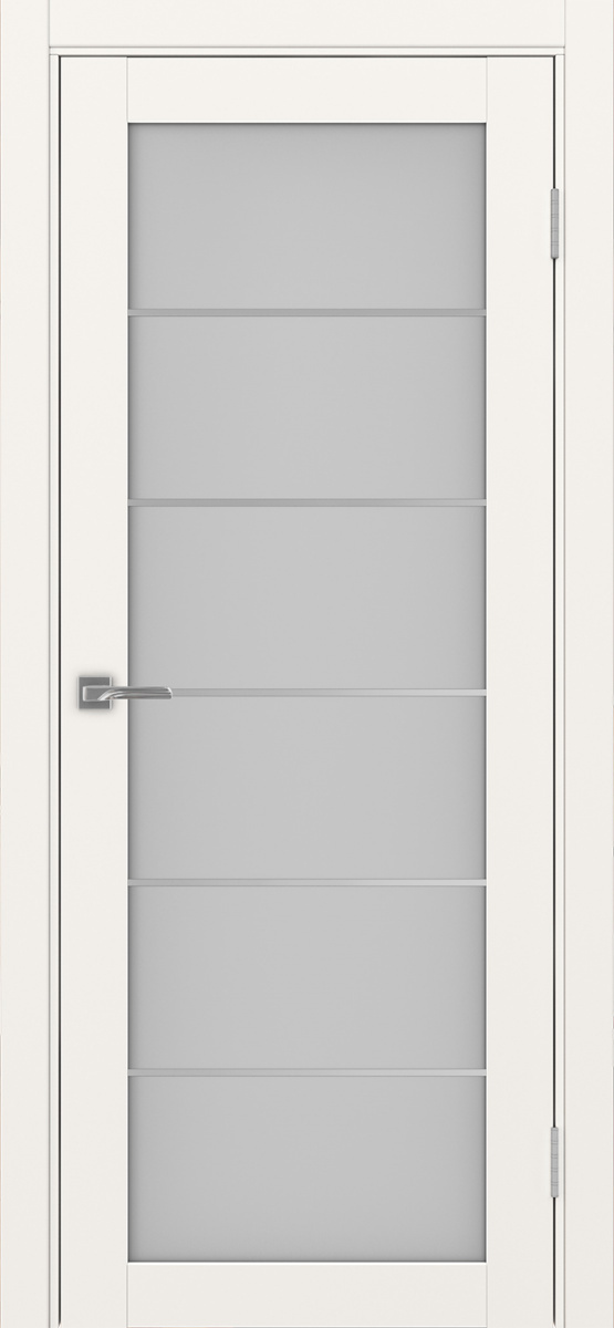 Дверь межкомнатная Оптима Порте Турин 501.2 АСС молдинг SC, цвет бежевый, экошпон, стекло мателюкс