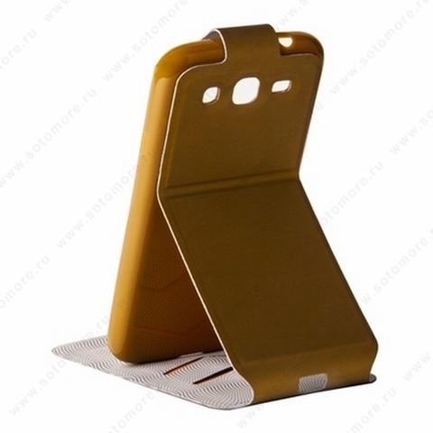 Чехол-флип Kooso Melkco для Samsung Galaxy Mega 5.8 i9150 - Kooso Koka Flip case Gold