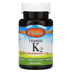 Carlson Labs, Витамин K2, 5 мг, 60 капсул