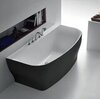 BelBagno BB74-NERO-W0 Пристенная, чёрная, прямоугольная акриловая ванна в комплекте со сливом (донным клапаном) цвета хром, без перелива 1650x780x590