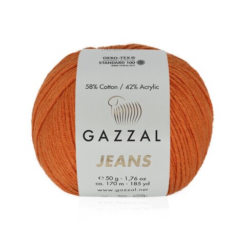 Пряжа Gazzal Jeans 1156 мандарин