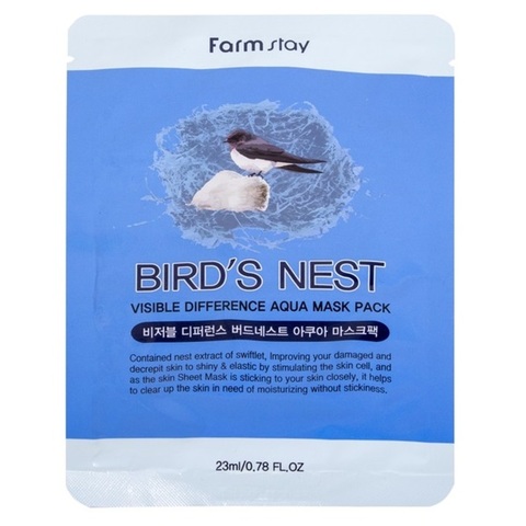 Farmstay Visible difference birds nest aqua Маска тканевая с экстрактом ласточкиного гнезда
