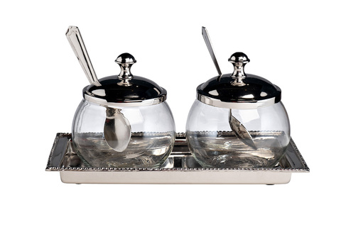 Набор из 2х емкостей для хранения Garda Decor стекло/нержавеющая сталь