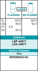 Гильза блока цилиндров TEIKIN LSF44671 (4шт/упак) не хонингованная