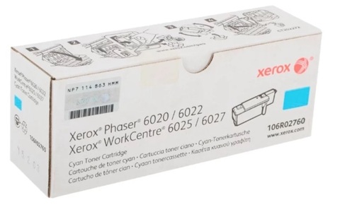Оригинальный картридж Xerox 106R02760 голубой