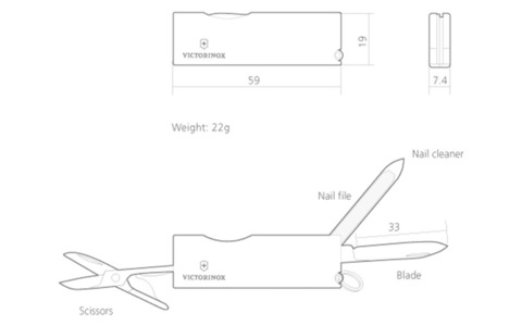 Нож-брелок Victorinox TOMO, 58 mm, White (0.6201.A7)
