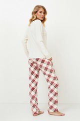 Пижама женская со штанами ARUELLE JOLLY SET SOFT_Молочный + красный