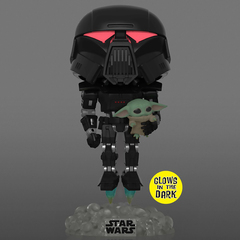 Фигурка Funko POP! Bobble Star Wars Mandalorian Dark Trooper With Grogu (GW) (Exc) 58286