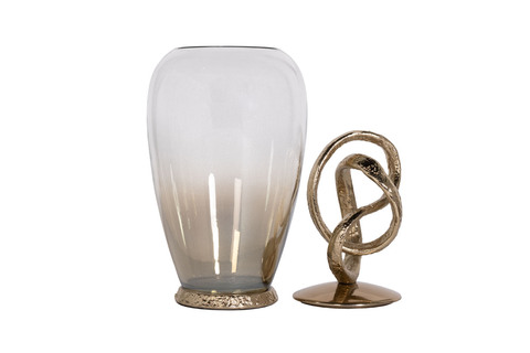 Ваза декоративная 50х19х19см Garda Decor Лиана с металлической крышкой