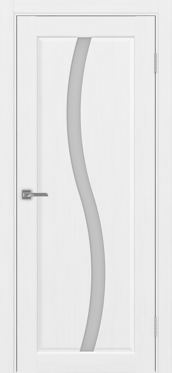 Дверь межкомнатная Оптима Порте Сицилия 731.121, цвет белый лед, экошпон, стекло мателюкс