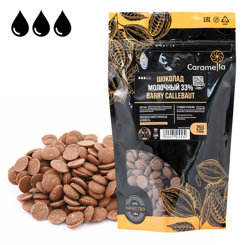 Шоколад Callebaut молочный 33% 250 г