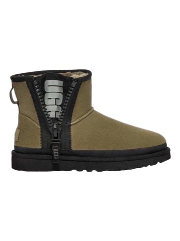 Ugg Classic Mini Zipper Tape Logo Boot - Khaki