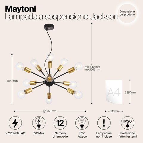 Подвесной светильник Maytoni Jackson T546PL-12B