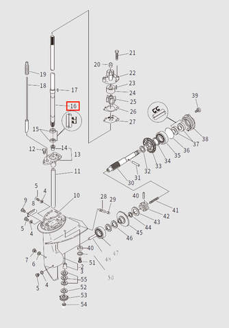 Вал вертикальный для лодочного мотора T9.8 Sea-PRO