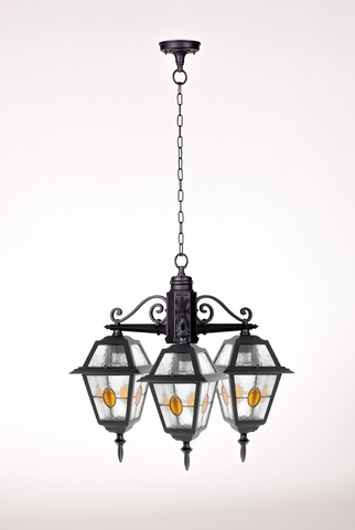 Люстра 3-х рожковая Faro-llead glas Yelow черный (B)