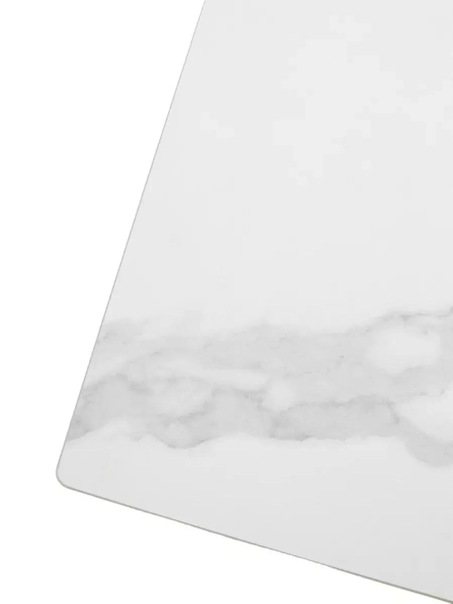 Стол URBINO 180 MATTE STATUARIO Белый мрамор матовый, керамика/ черный каркас, DISAUR