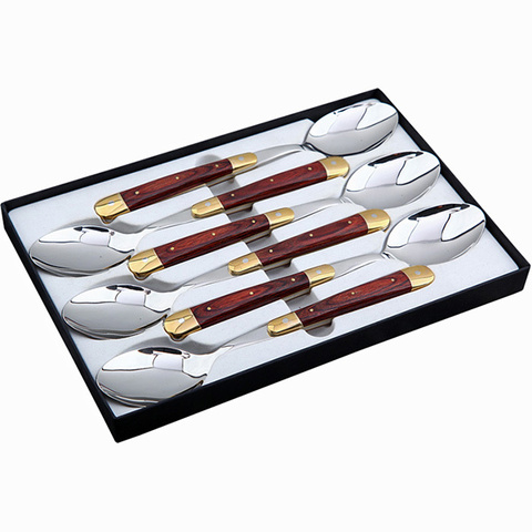 Набор столовых ложек 6шт Forge de Laguiole рукоятка из палисандра