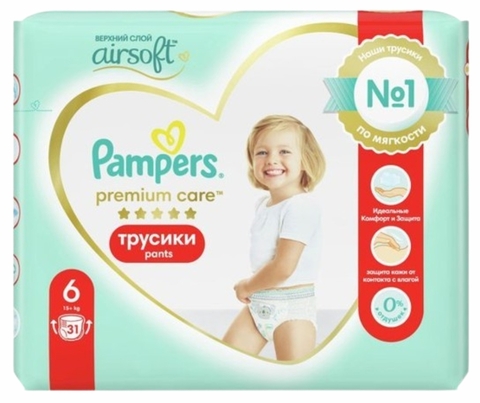 Подгузники-трусики PAMPERS Premium Care Pants Extra Large 31 шт РОССИЯ