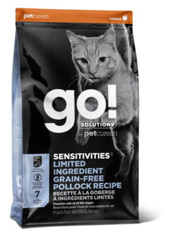 купить GO! Sensitivity + Shine pollock recipe for cats сухой беззерновой корм для котят и кошек с минтаем для чувствительного пищеварения