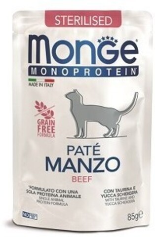 Monge Cat Monoprotein Pouch паучи для стерилизованных кошек (говядина) 85г