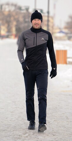 Утеплённый лыжный костюм Nordski Premium черный-серый мужской