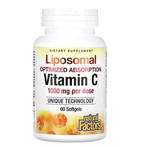 Natural factors, липосомальный витамин C, 1000 мг, 60 капсул (500 мг в 1 капсуле)